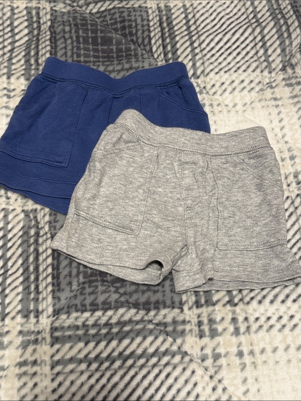 Carters Soft Cotton Pull-On Shorts – Blue and Gray